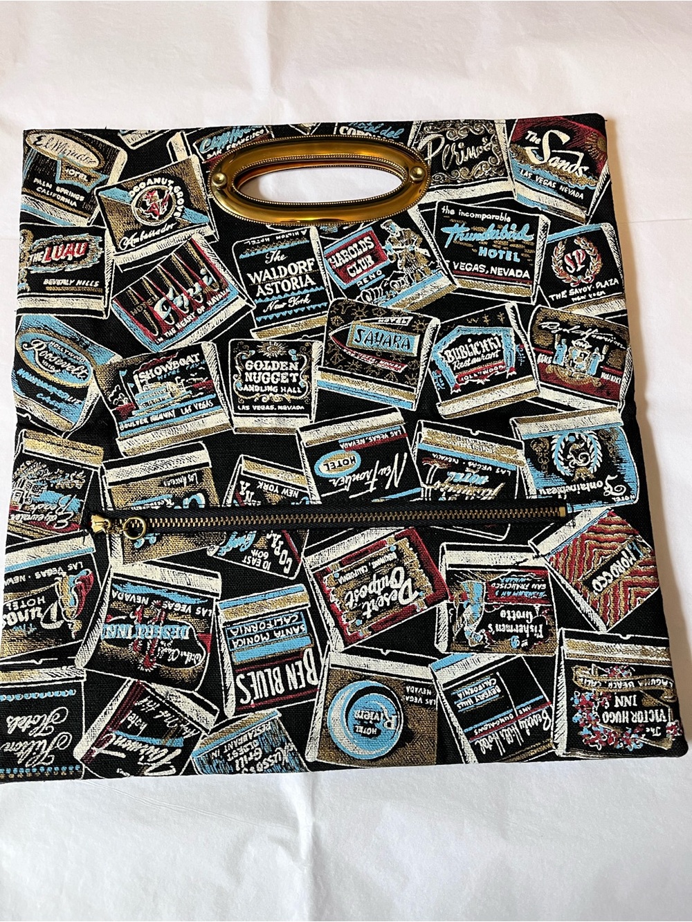 VTG 90s Y2K Braciano Las Vegas Matchbook Canvas Clutch Novelty Casino Music Rare